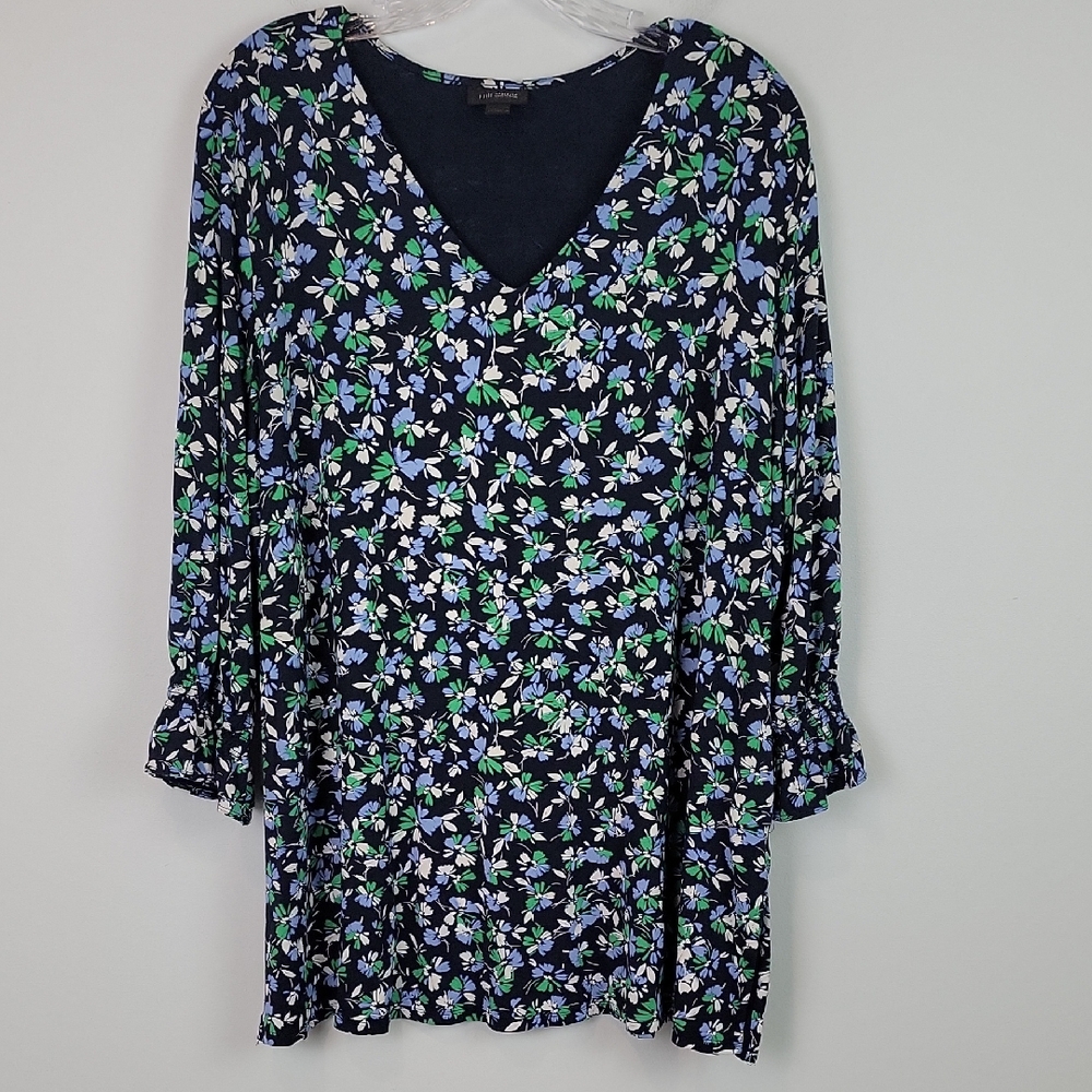 J. Jill wearever collection floral tunic top size XL
